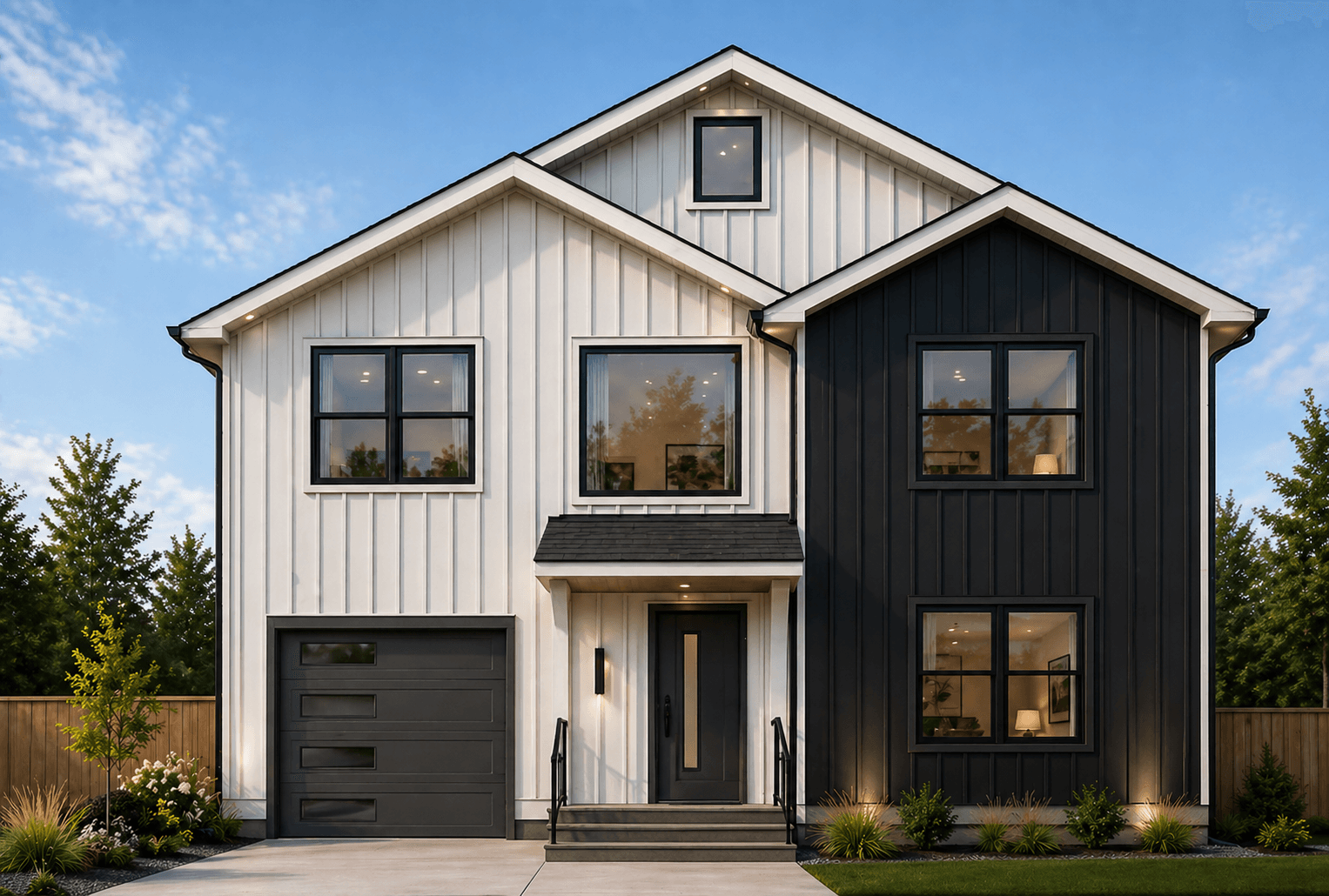 Architectural rendering of the 680 Maple Avenue new-construction farmhouse